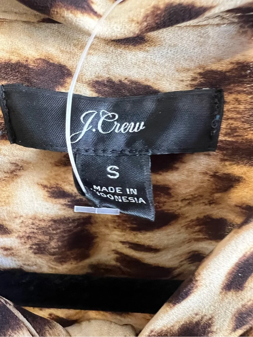 J. Crew Leopard Print Tie-Neck Blouse - Brown/Tan